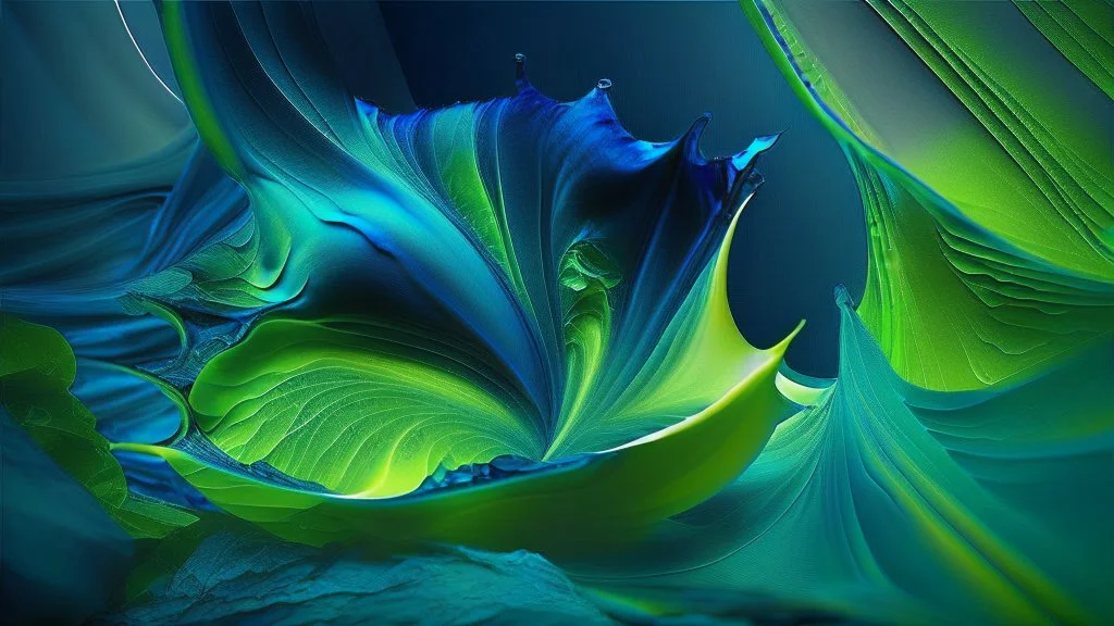 Dreaming in Digital, color: lime green to dark blue,