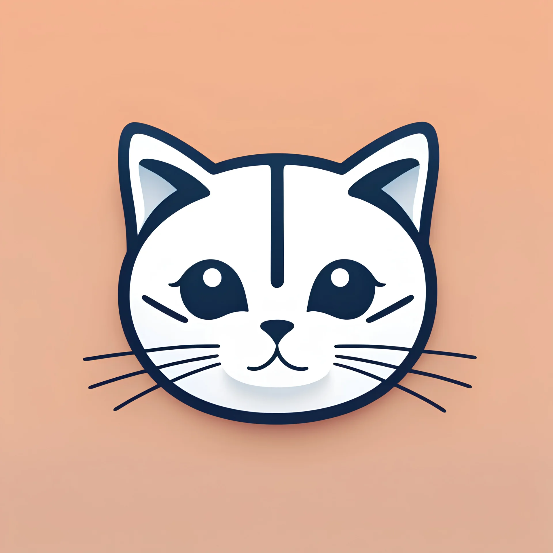 reddit app logo, cute cat, simple, face, closeup, bold lines, app logo