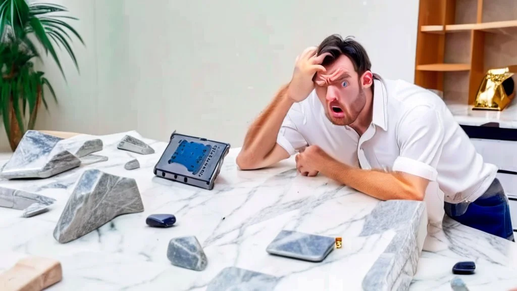 guy on phone mad about missing marble table during delivery