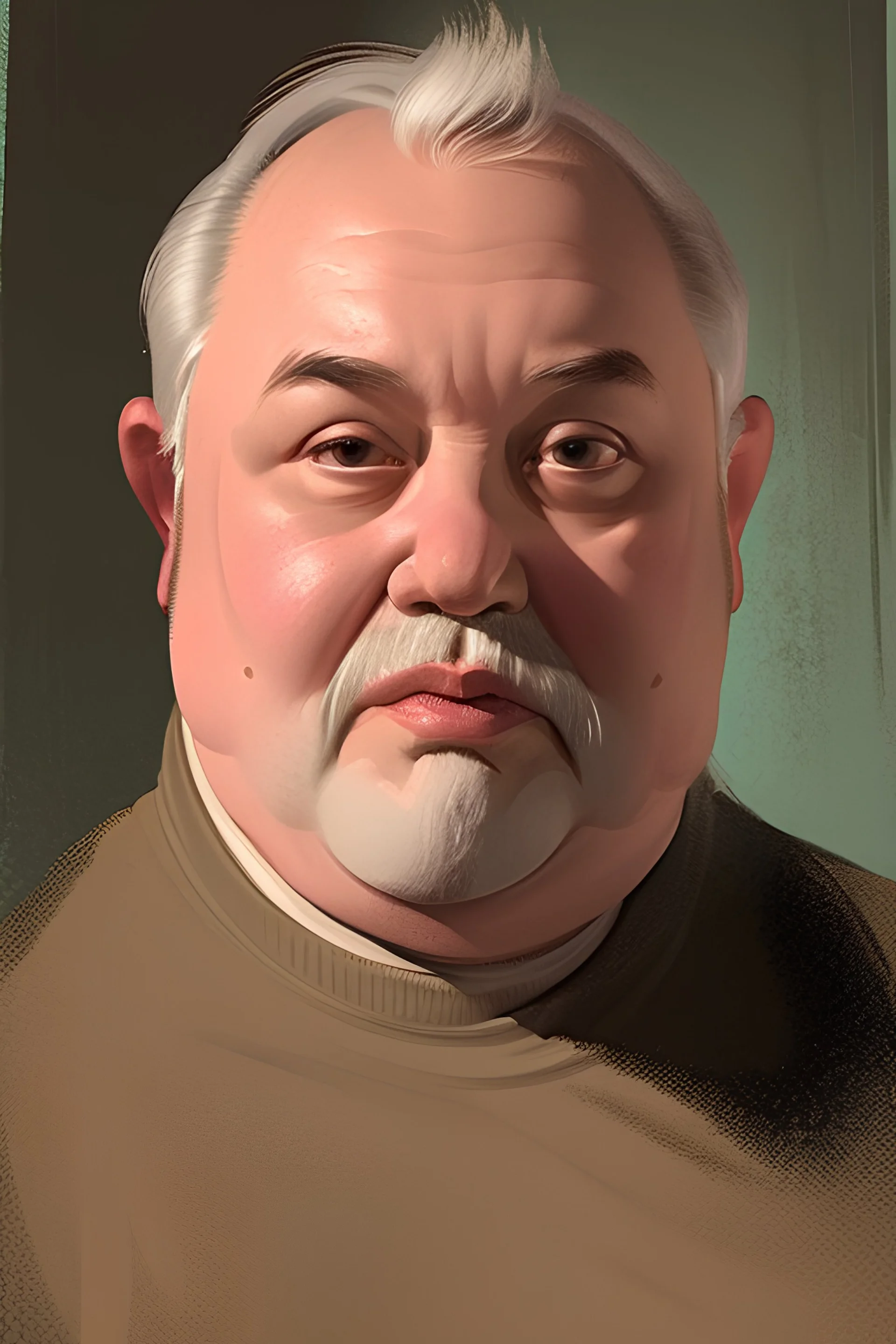 Extremely rich old man with some fat, unattractive portrait
