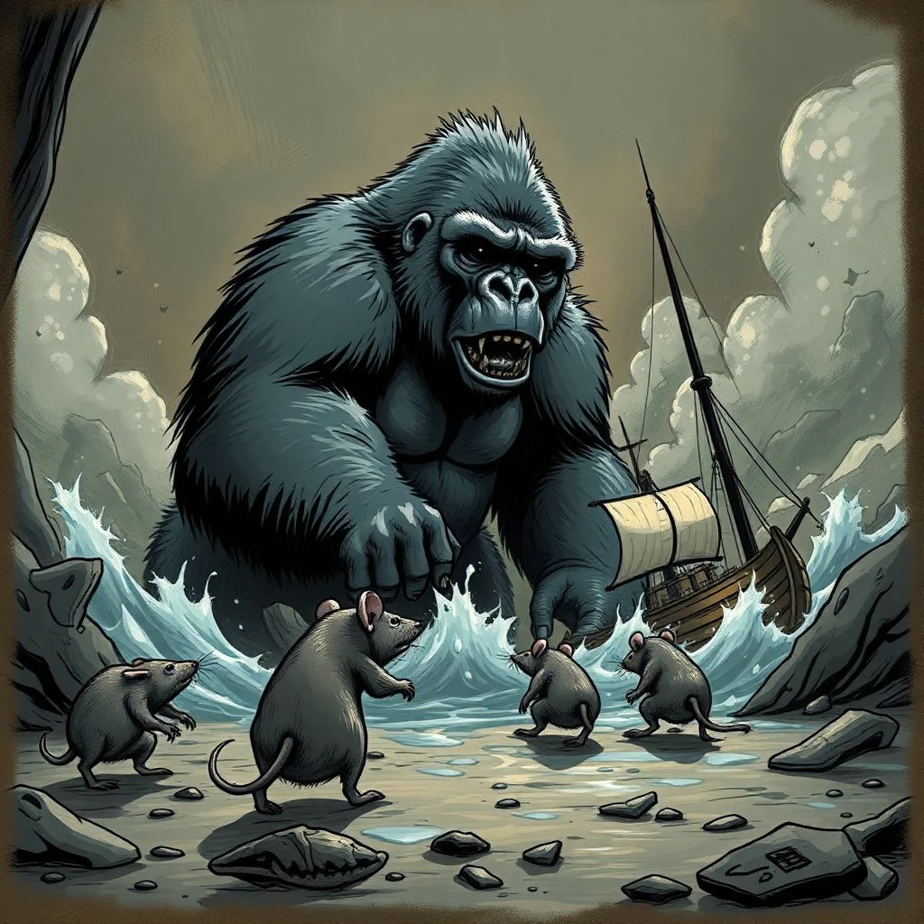 After the rats leave the sinking ship, they meet the eight hundred pound gorilla.