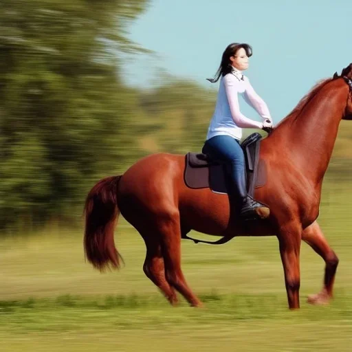 horse riding a car