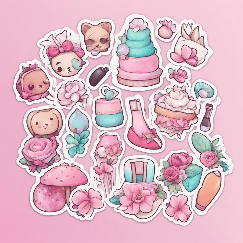 aesthetic girly stickers template