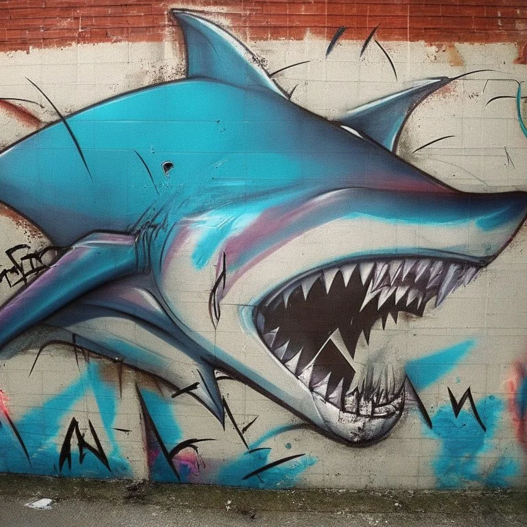 graffiti art - write Shark