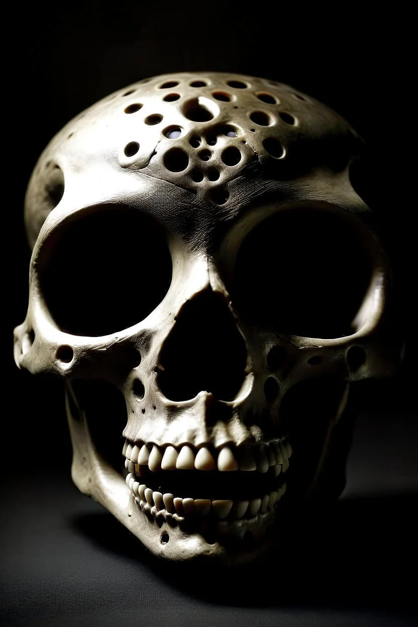 a skull where the eyes holes are repeated upward