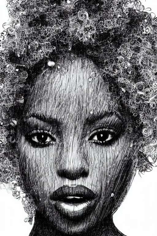 scribble portrait of Black woman, 8k resolution, r_drawings_rene, scribble, scribble drawing, scribble art, behance, rdrawings25, synthetic, hairy scribble fill, line draw, scribble sketch, , Vince low