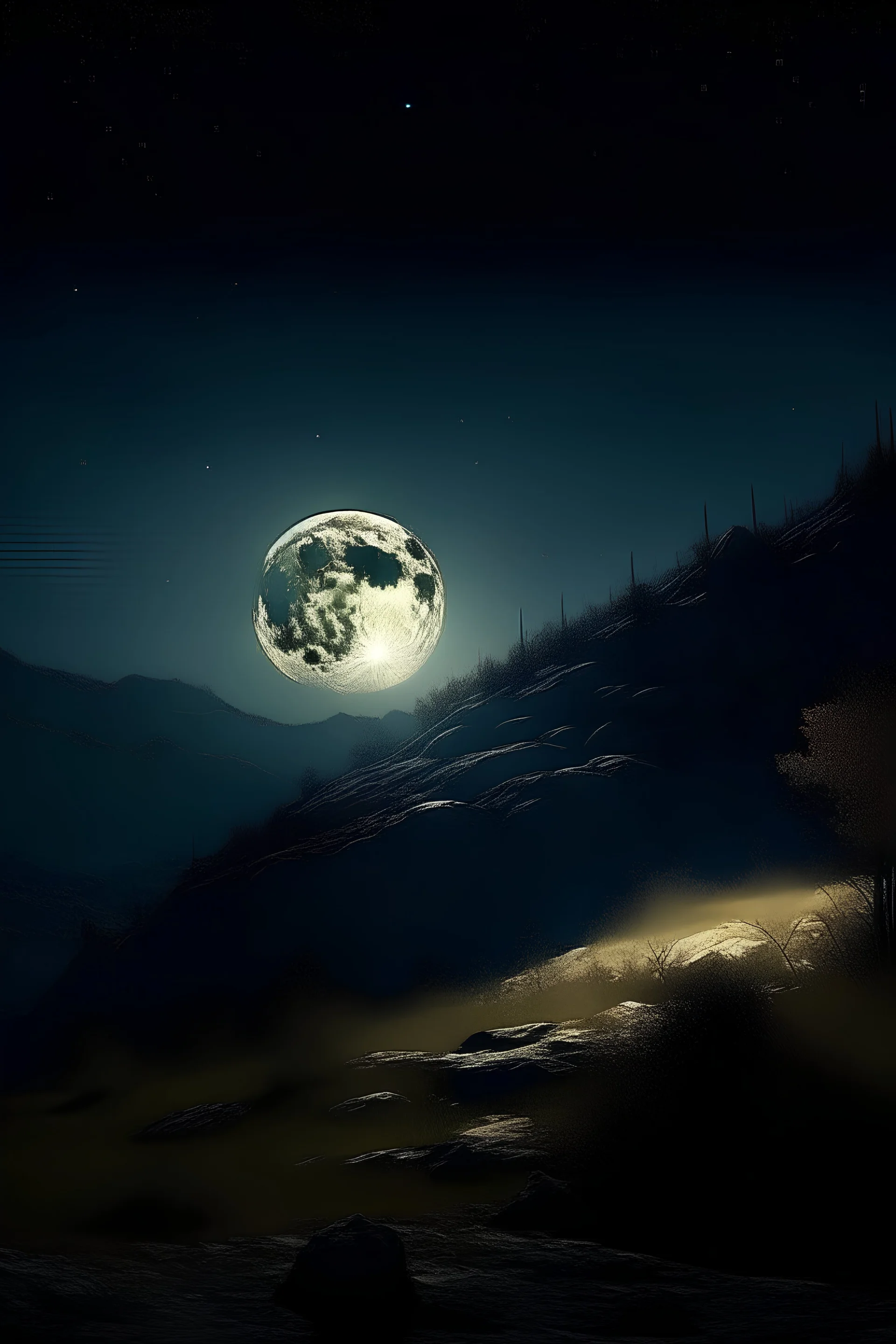 4k,high lights,detail,full moon,landscape
