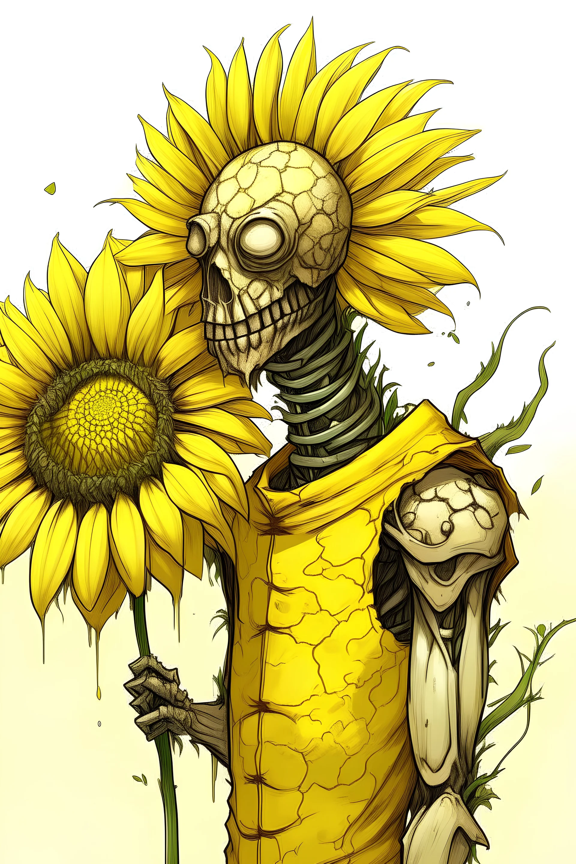 sunflower humanoid draw