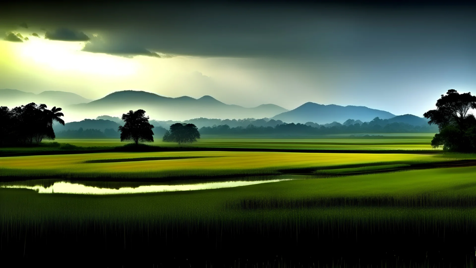 landscape of indonesia in rainy season