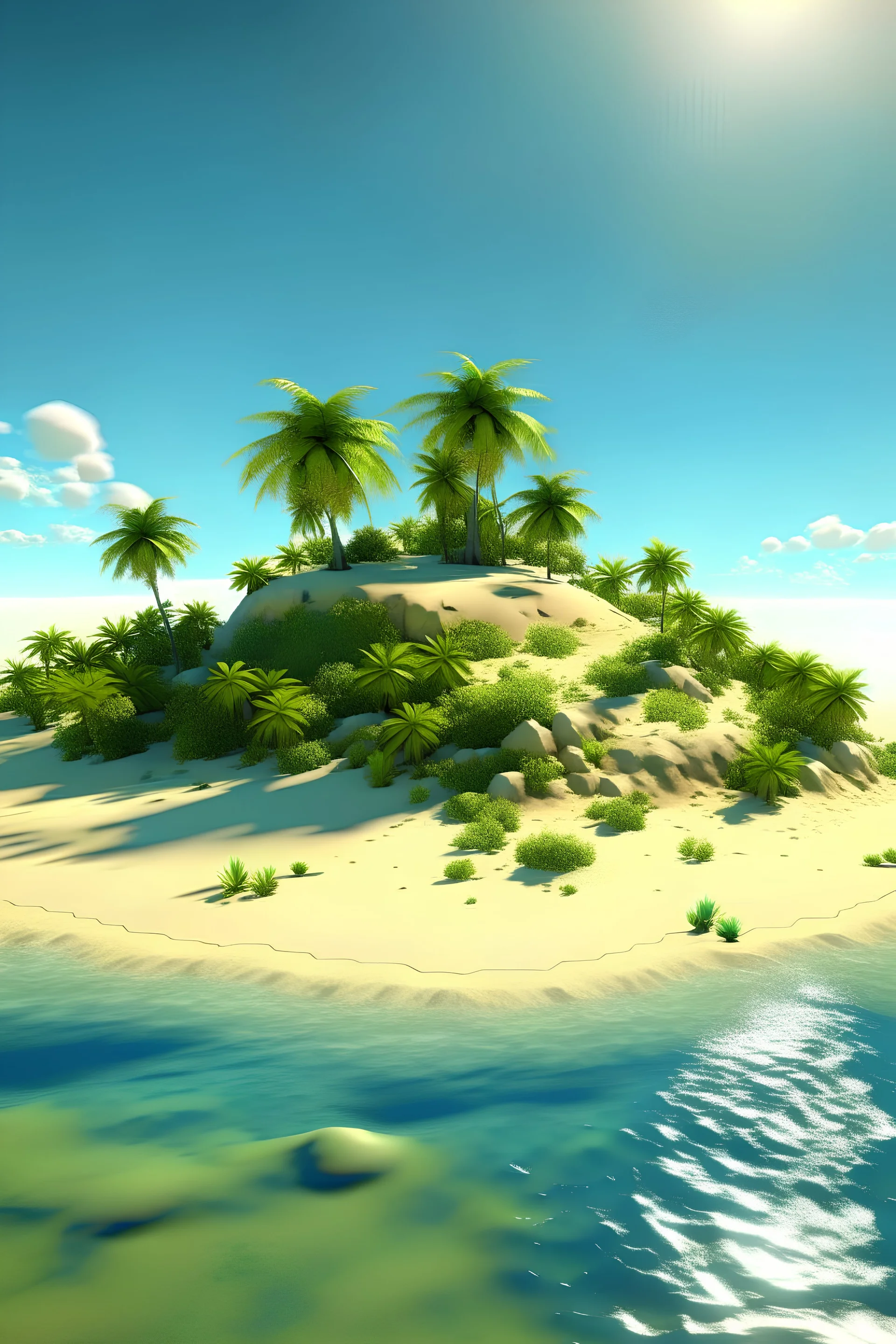 realist desertic sunny island