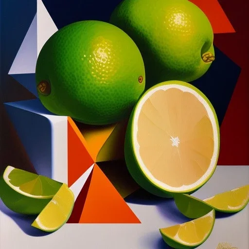 cubist painting of a lime