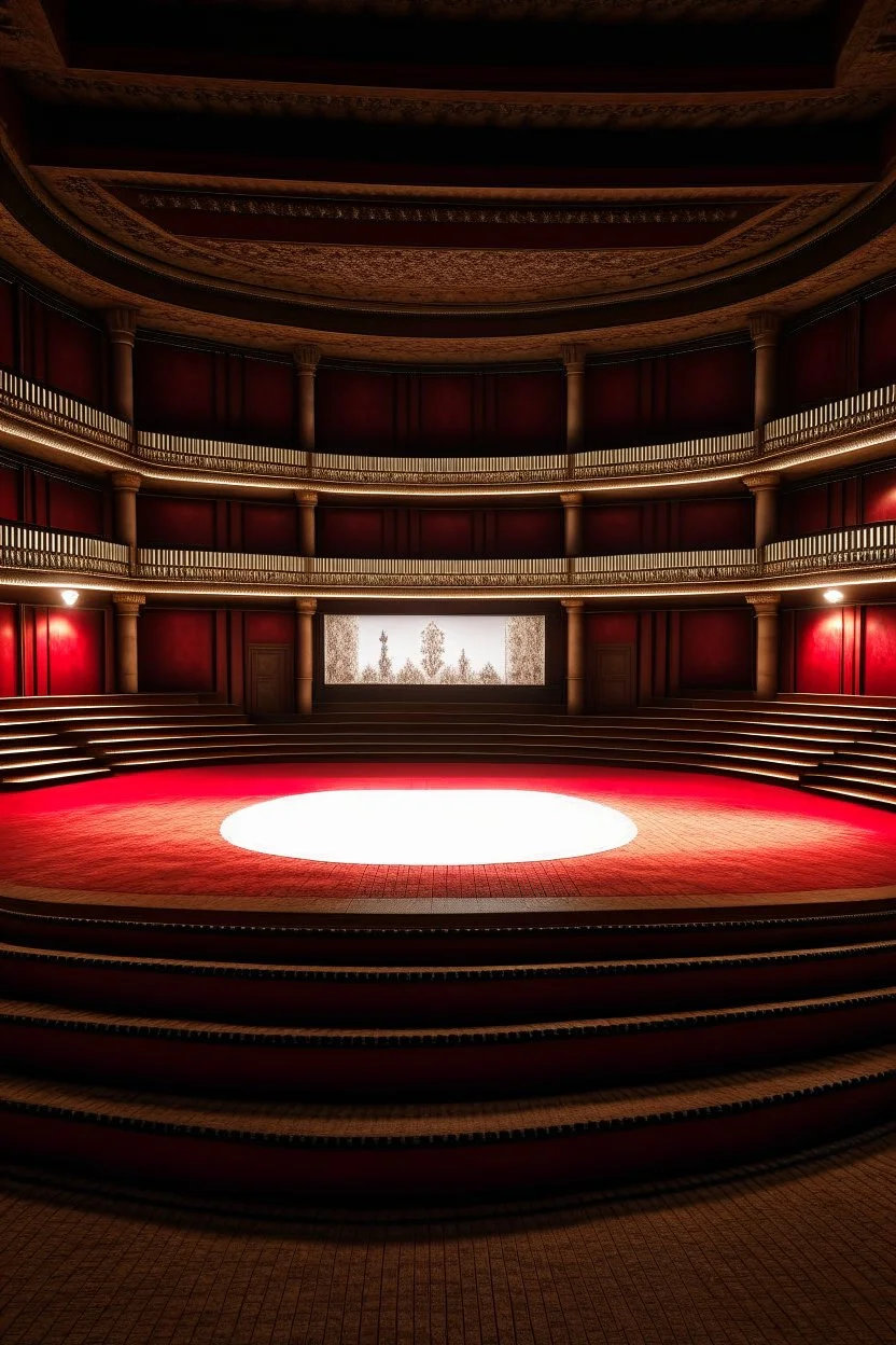 3D shot of the viewing area in a traditional theatre