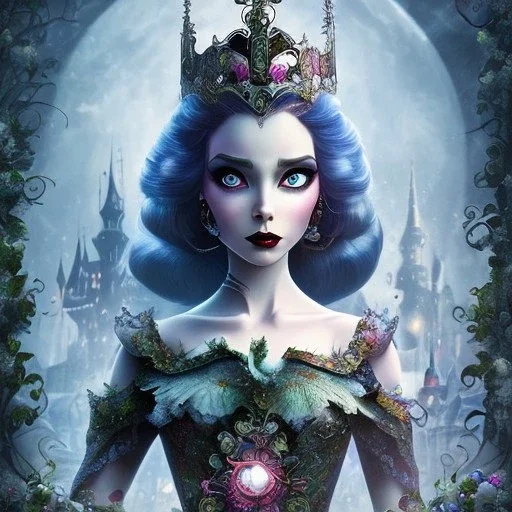 extrem tim burton and disney mix of the evil stepsisters, sharp focus, beautiful eyes