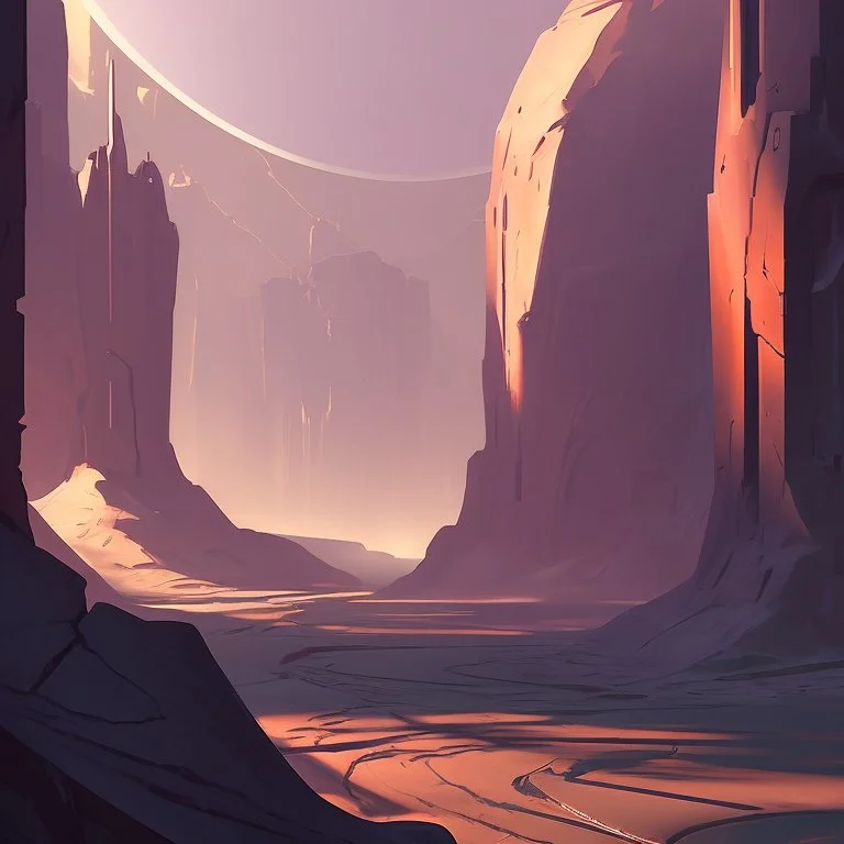 canyon sci fi stylized arcane dungeon