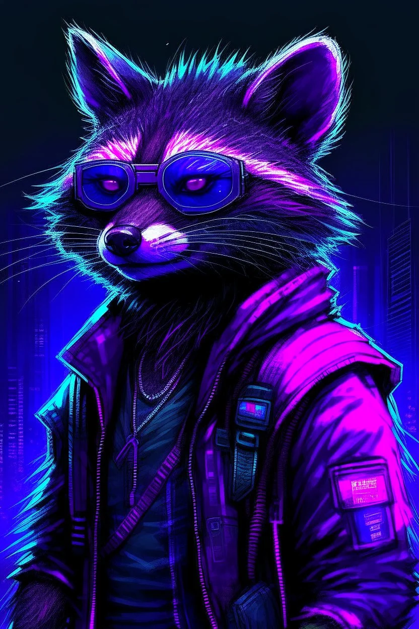 cyberpunk racoon