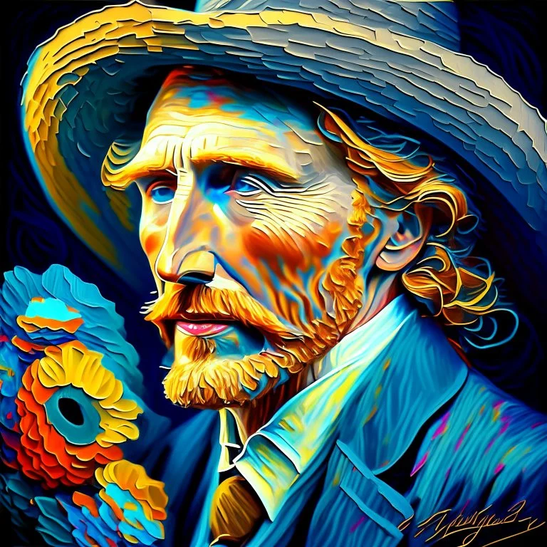 Vincent van Gogh. Style by Catherine Abel and Vincent van Gogh. Modifiers: 4k very attractive high detail Van Gogh acrylic art catherine abel graphic lines