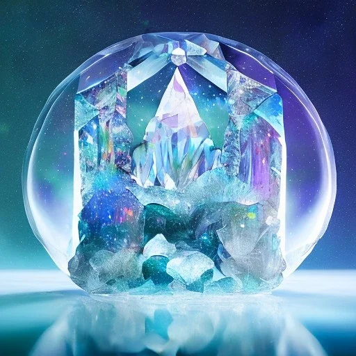 cristal angelic castle crystalline, beau , cosmic, opalescent, opalescent, gemstones, crystals, object, other worldly,water, rock, moss,bright, ice background, neige etang bleu