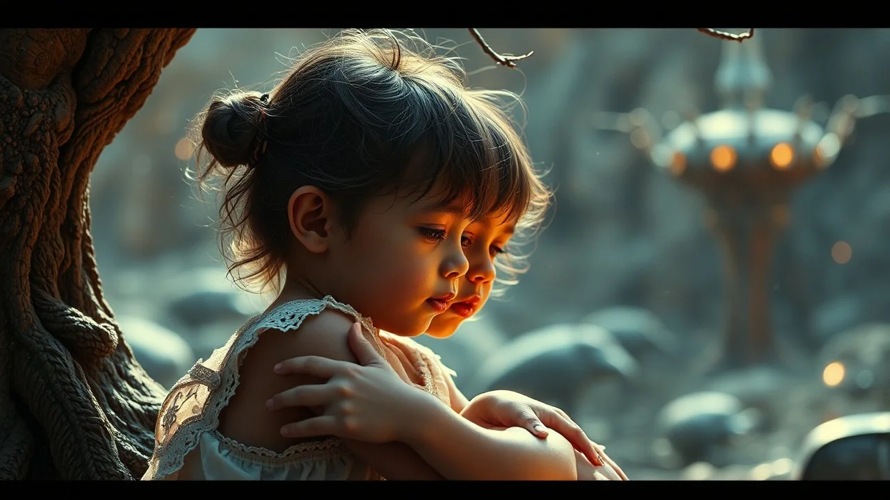 Beautiful "Brave New World", (Aldous Huxley), children, devotion, love, companionship, exquisite composition, beauty, magic, fantasy, close foreground detail, beautiful intricate insanely detailed octane render, 16k artistic photography, photorealistic concept art, soft natural volumetric cinematic perfect light, chiaroscuro, award-winning photograph, masterpiece