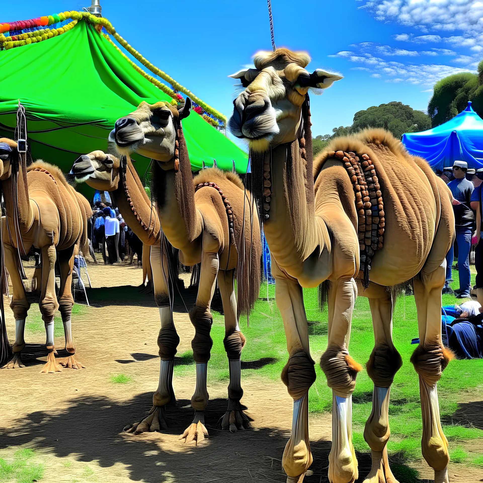 camels in a music festival