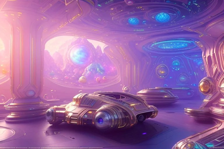 white and gold crystal cosmic and galactic ambiance cinema4d futuristic scifi room , full of details, smooth, bright sunshine，soft light atmosphere, light effect，vaporwave colorful, concept art, smooth, extremely sharp detail, finely tuned detail, ultra high definition, 8 k, unreal engine 5, ultra sharp focus