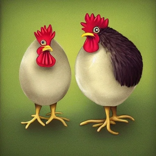 2 chickens and a stone as a childrens bookcover but without title