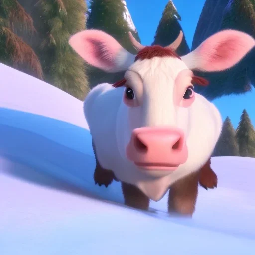 Cow in the snowboard