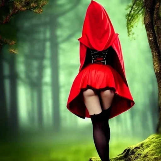 sensual, gorgeous red riding hood