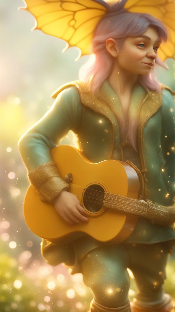 glittering Deep Gnome (Svirfneblin) butterfly gremlin, goa psy ambient in the style of vangelis and fsol, source vibrations, bokeh like f/0.8, tilt-shift lens 8k, high detail, smooth render, down-light, unreal engine, prize winning