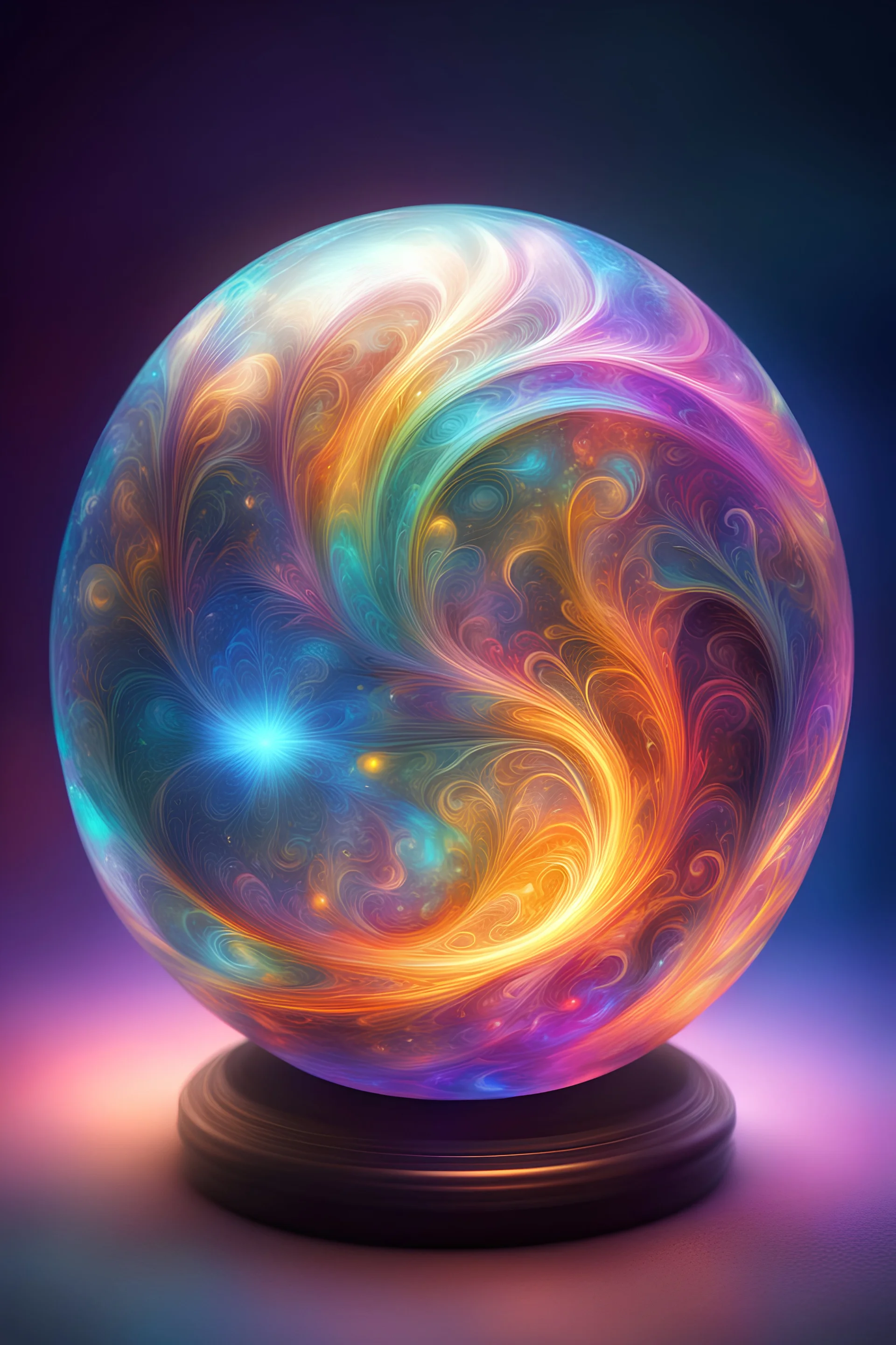 A beautiful magical orb that swirls with magical energy in brightly glowing vivid colors