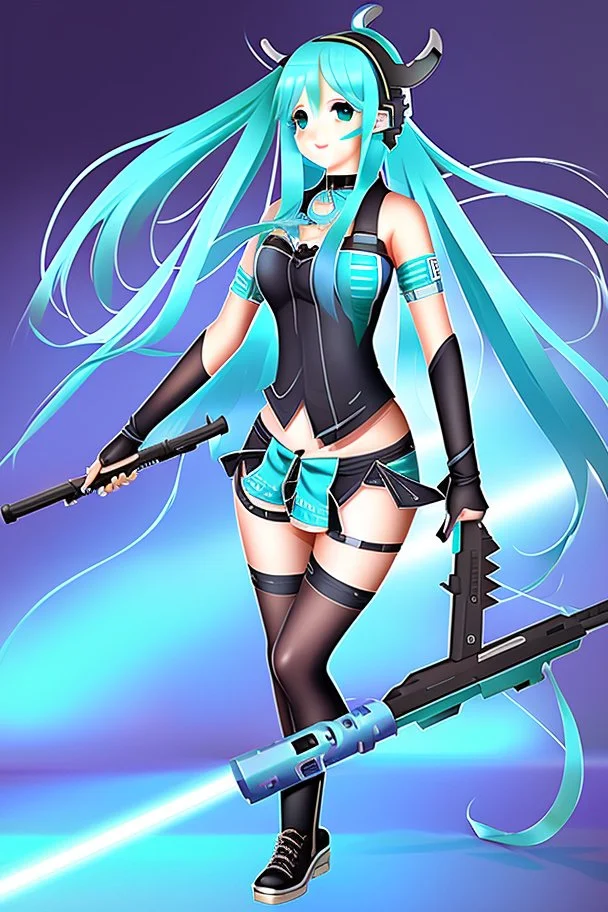 hatsune leeku with more big weapons