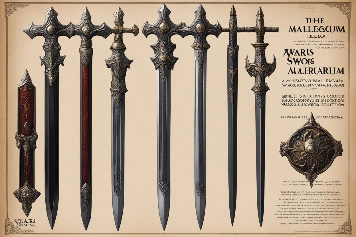 Collector edition of a Sears catalogue special warzone: the Malleus Maleficarum swords collection by Ulfberht, Amakuni Yasutsuna, and Toledo