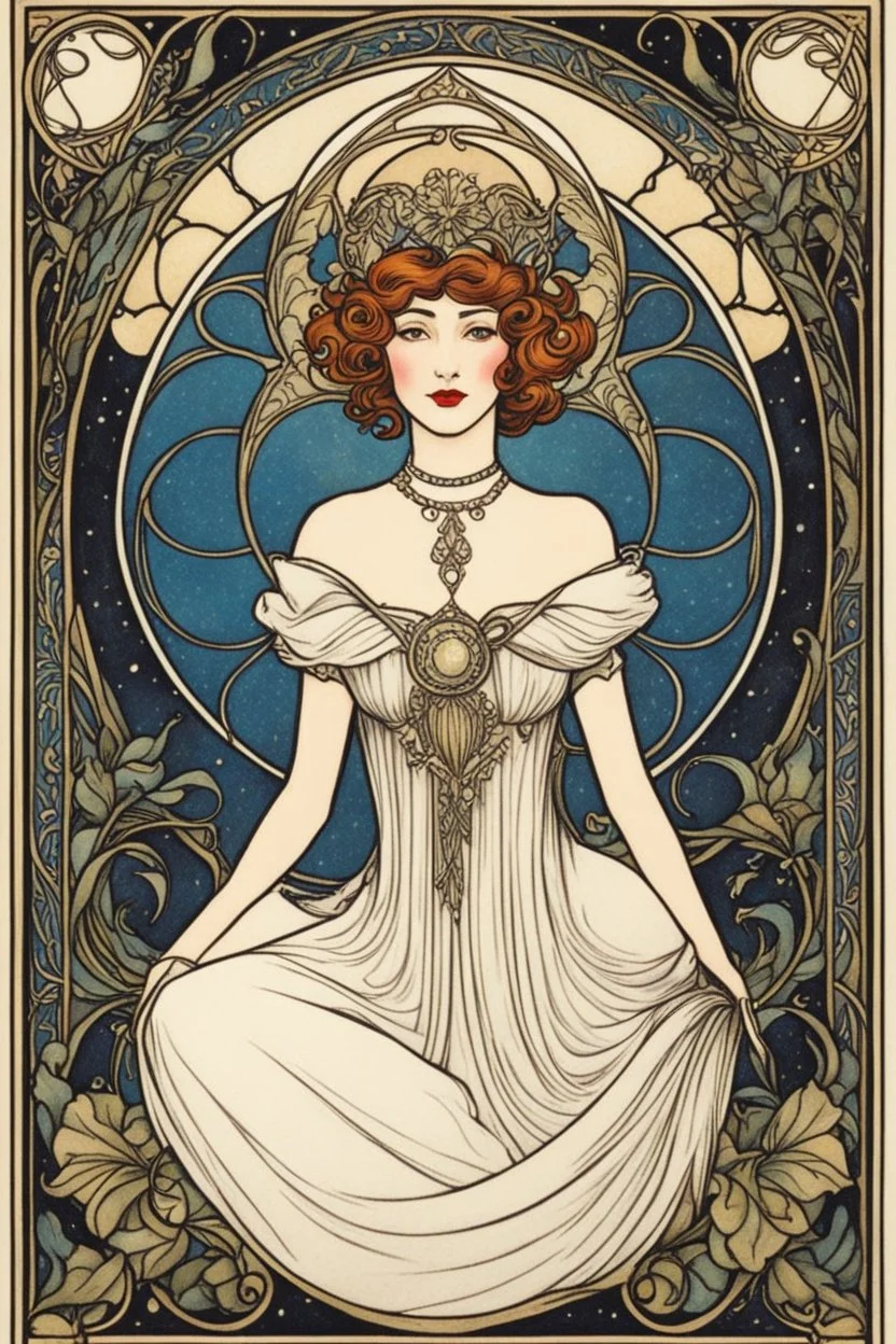 Anonymous Woman - Tarot Card - Art Nouveau