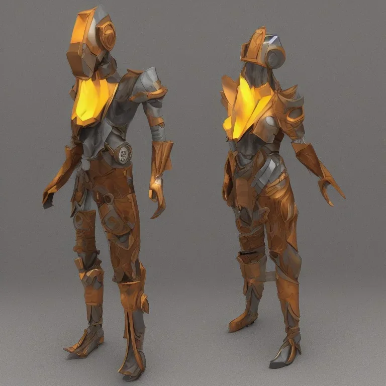 protogen steampunk ancient crystal tech full body fire androgen