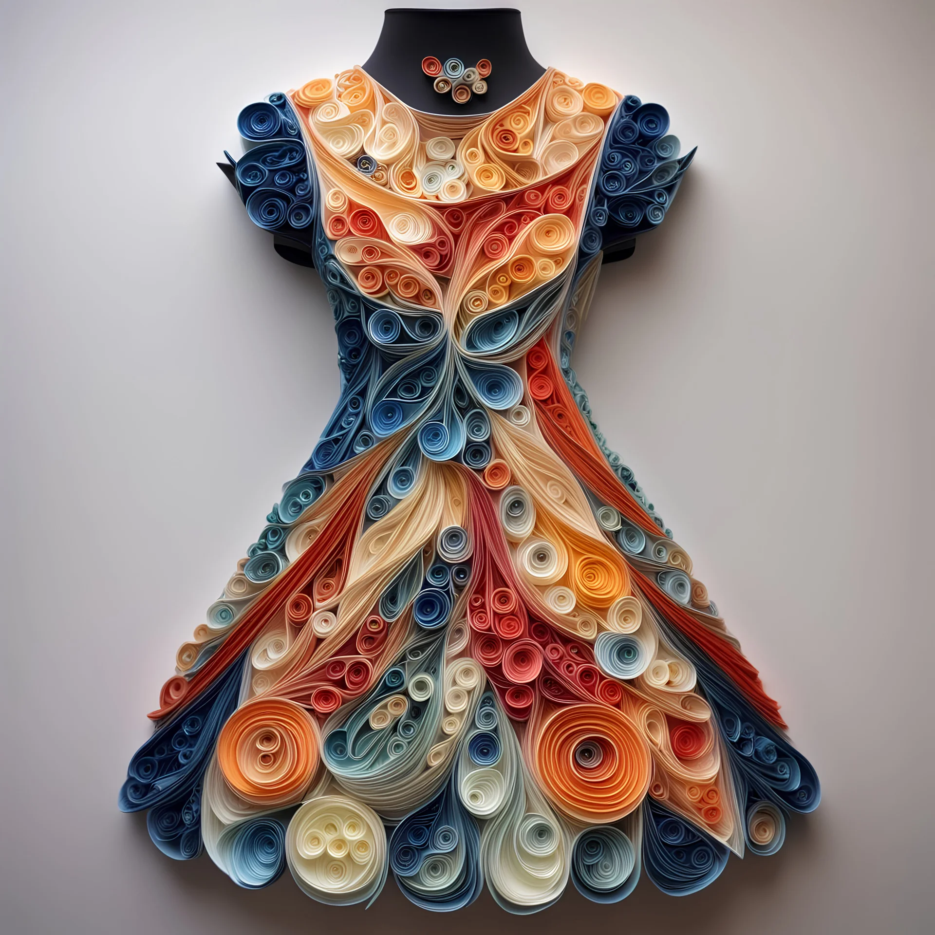 Quilling art dress