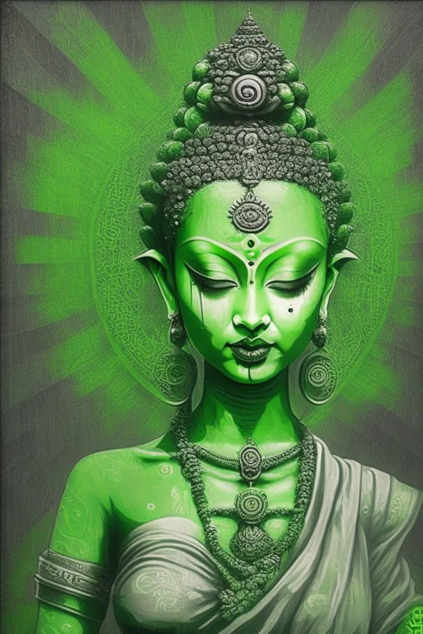 green tara in modern style