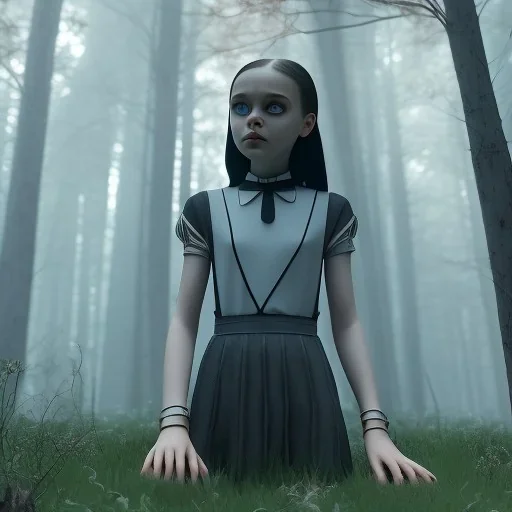 wednesday addams Jena Ortega, hyper detail, octane render, unreal engine 5, 8k resolation