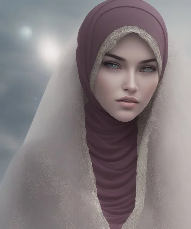 veil head Muslim girl, hijab, full body dress, 8k resolution, big boobs