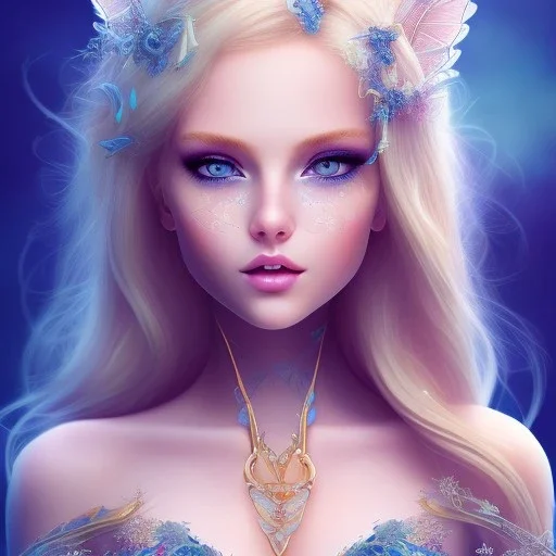 magnifique belle sexy fairy souriante des cheveux longs blonds,yeux bleus