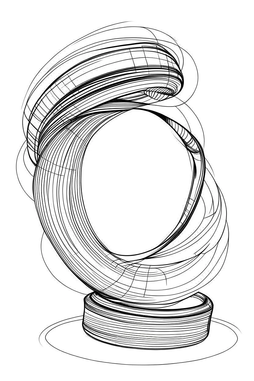 Outline art for coloring page OF A POPULAR TOY SLINKY IN 1950, coloring page, white background, Sketch style, only use outline, clean line art, white background, no shadows, no shading, no color, clear