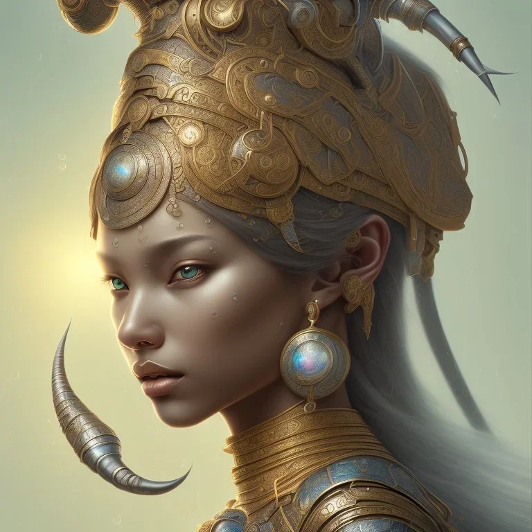 sango fantasy, fantasy magic, intricate, sharp focus, illustration, highly detailed, digital painting, concept art, matte, artgerm and paul lewin and kehinde wiley, masterpiece silver elephant head bronze Asian African girl nice breast Afo hair turquoise sun rain waves