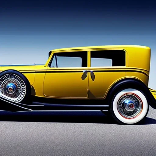 fullbody Drawing of 'sketch of 1934 Packard Car',intricate detail,andrea bonelli,Kilian Eng,Ohrai,evan lee,Aleksandr Sidelnikov,KyuYong Eom,three quarters frontal aerial view,toned colors,32k