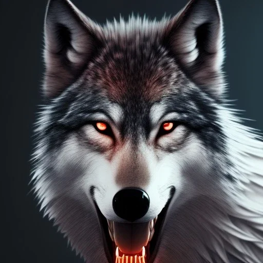 Wolf, red, fire, blood, gore, teeth, 8K, cinematic lighting, sharp focus, masterpiece, expert