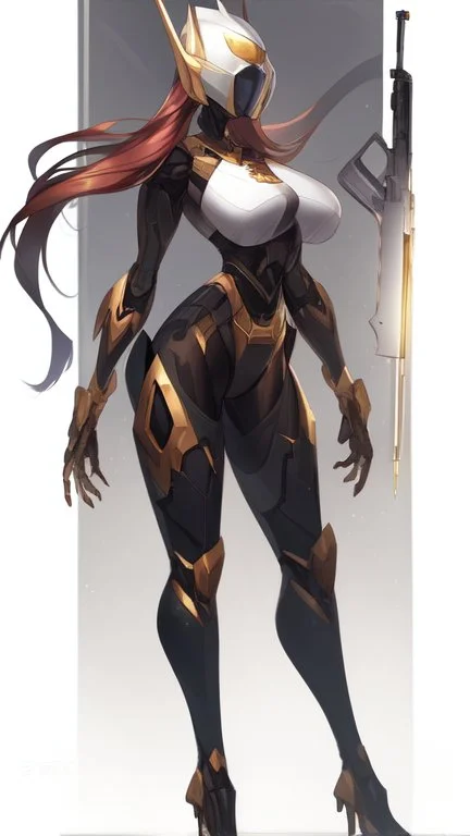 a beautiful robot gold. gun arm