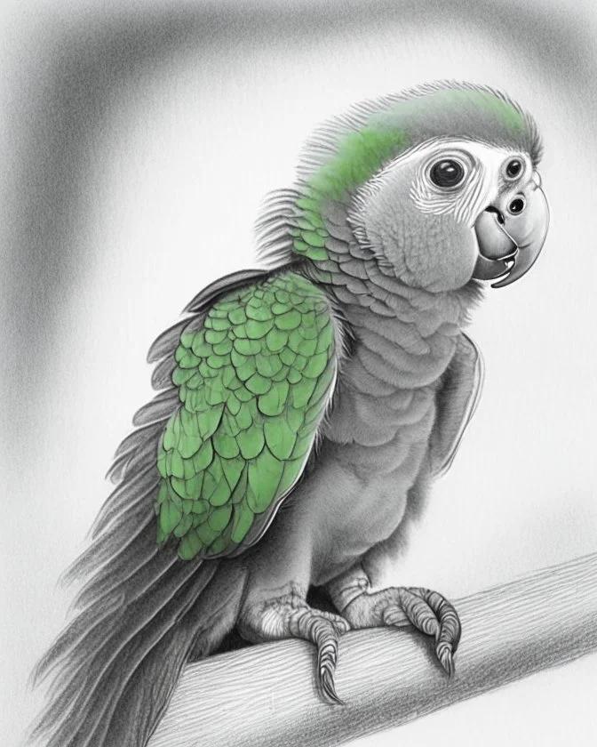 Drawing of a baby parrot