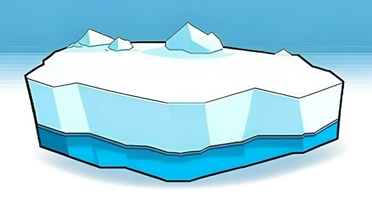 cartoon illustration: flat iceberg