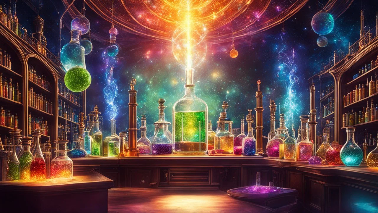 Dans le laboratoire de chimie fantastique, Les alambics chantent des mélodies magiques. Des fioles scintillantes dansent avec éclat, Révélant les secrets de l'univers éclatant. Les potions et les élixirs, une symphonie de couleurs, Dans ce sanctuaire de connaissances et de valeurs. Expériences extravagantes, découvertes exaltantes, Dans ce laboratoire où la science devient enchanteresse.