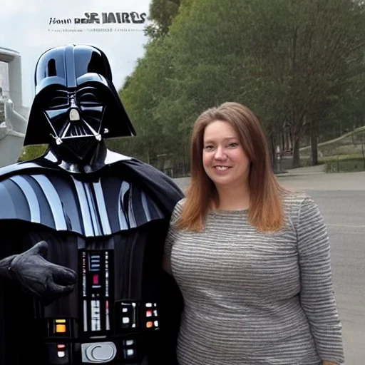 lovely lady with darth vader