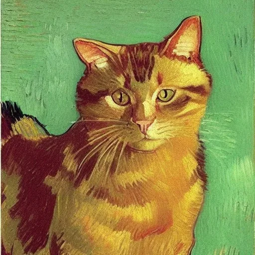 Portrait of a cat by Van Gogh