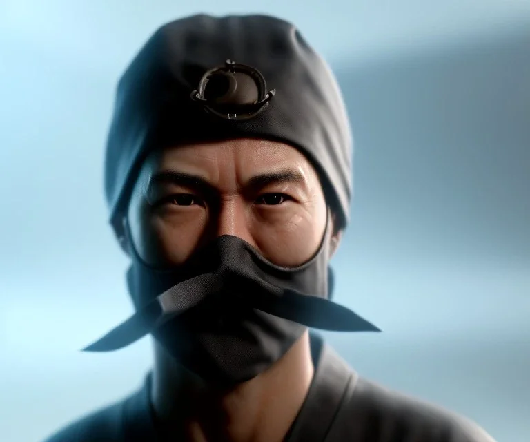 close up portrait of fog as Ninja