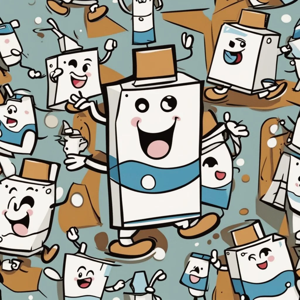 cartoon milk carton dancing